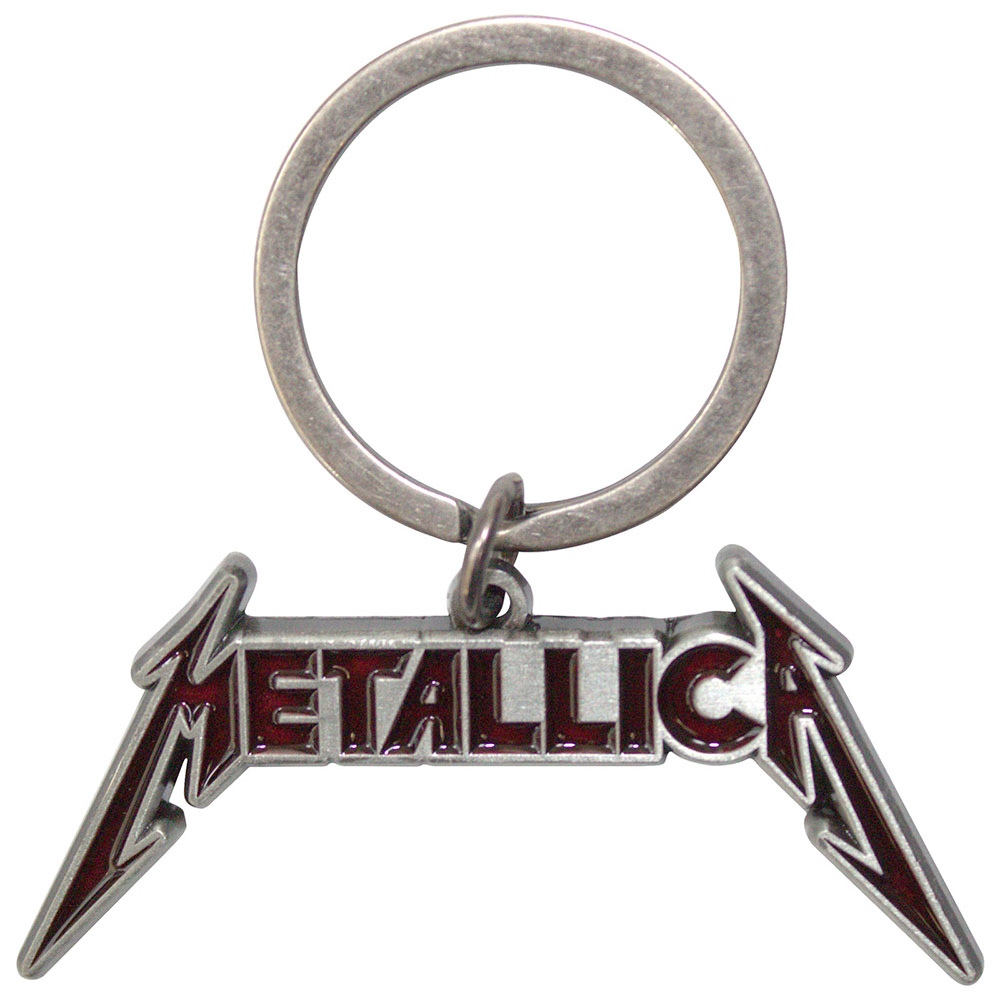 Metallica - Deep Red Logo Sleutelhanger - Zilverkleurig/Rood